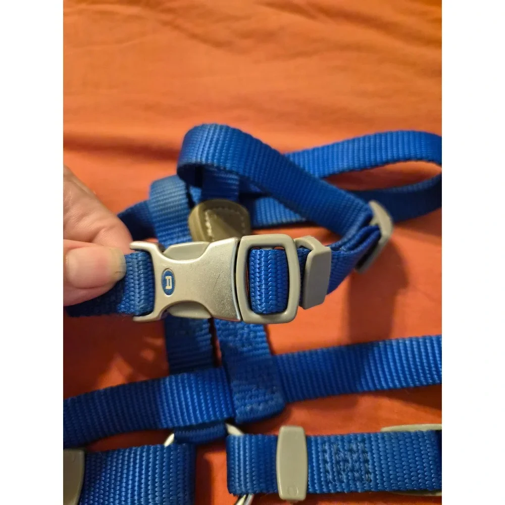 Aspen Pet Blue Nylon Adjustable Dog Harness 5/8 Inch 12-20 Inch Girth